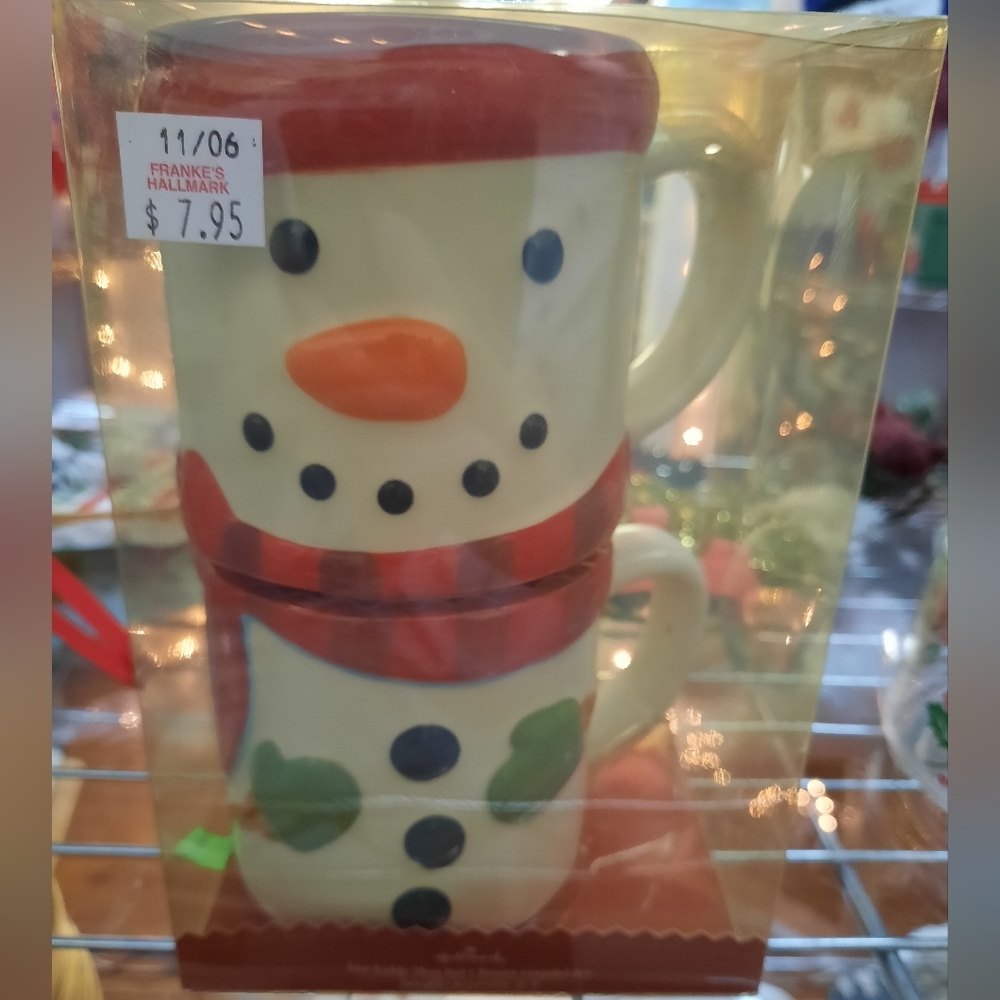 Hallmark Snowman Mug 2 Piece Set NEW